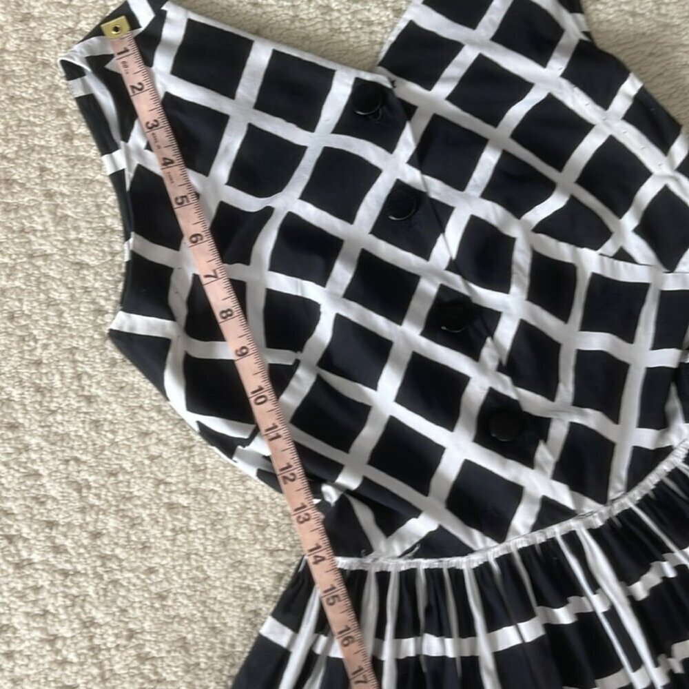 Vintage Doris Dodson Black / White Fit & Flare Dress 1950s Fits XXS-XS - Picture 15 of 16